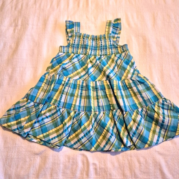 Gymboree girls size 2T Sea Splash line sleeveless smocked dress plaid GUC - Picture 4 of 6